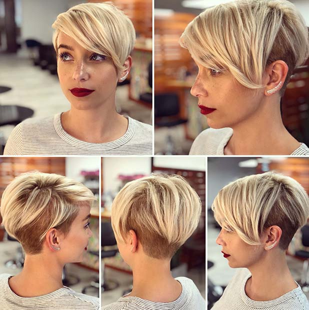 Cool, Short Blonde Hair with Bangs