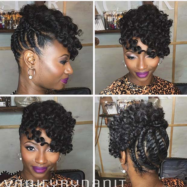 Stylish Twists and Curls Updo Idea