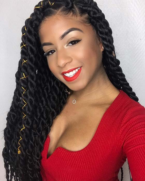 Stylish Senegalese Twists with a Cord
