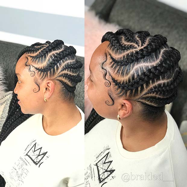 Stylish Wave Braids to the Side