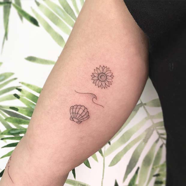 Summer Theme Sunflower Tattoo