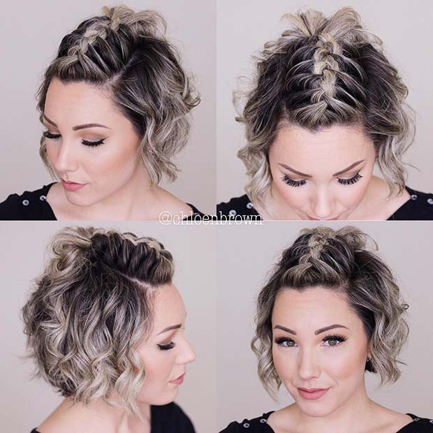 Mohawk Braid Top Knot for Short Hair