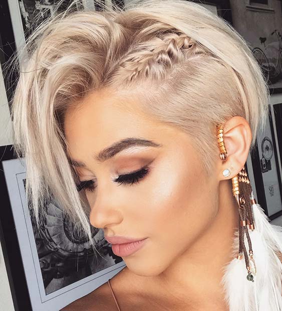 Blonde, Long Pixie Cut