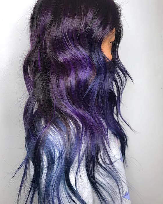 Vibrant Purple Layered Hair Idea