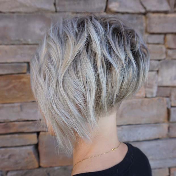 Short, Asymmetrical Stacked Bob