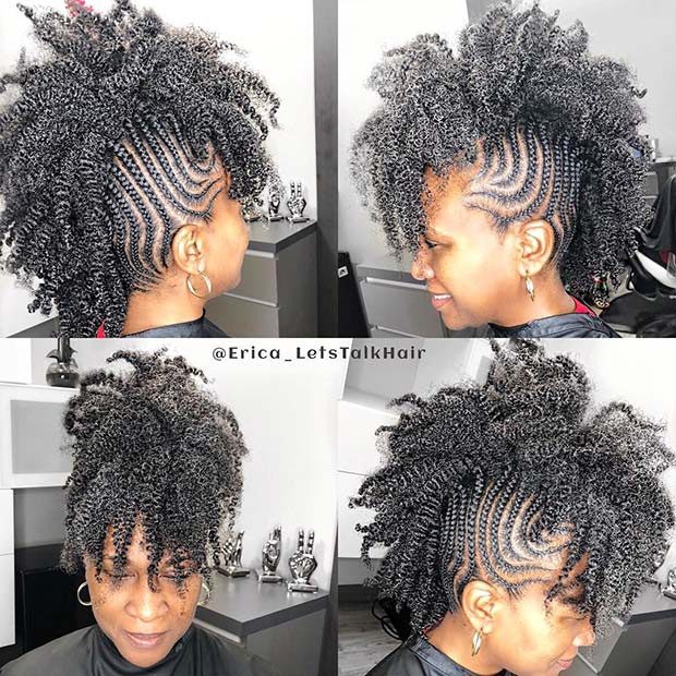 Braided Mohawk with Curls