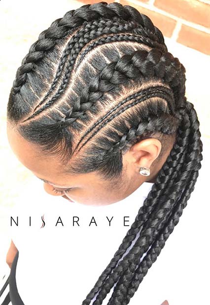Cornrow Braids with a Wave Pattern