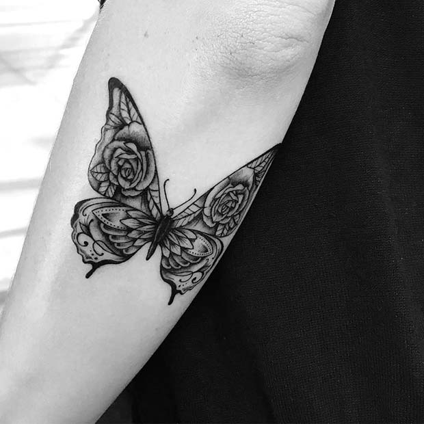 Download Half Butterfly Half Flower Drawing - Best Tattoo Ideas