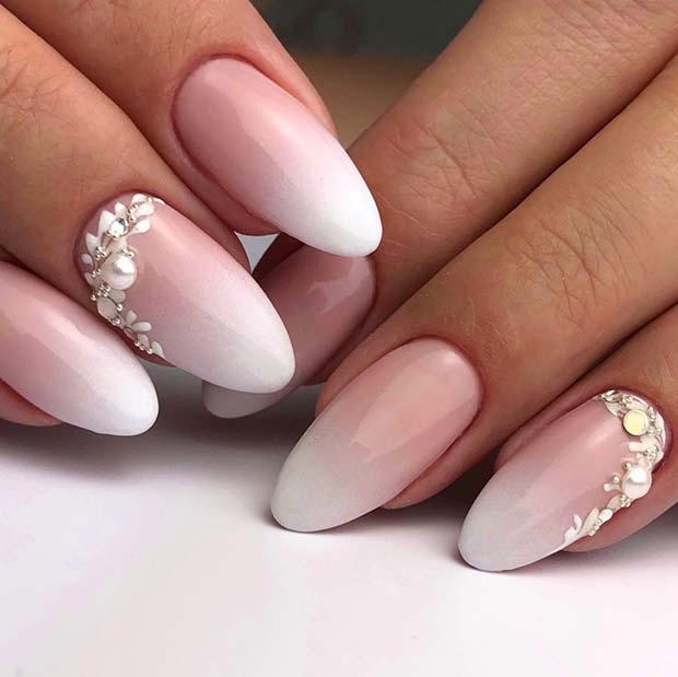 French Ombre Nails Perfect for a Wedding 
