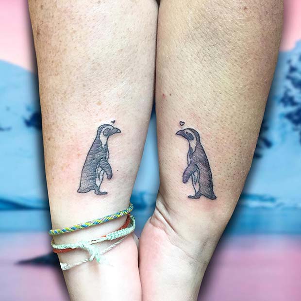 Cute Matching Penguin Tattoos