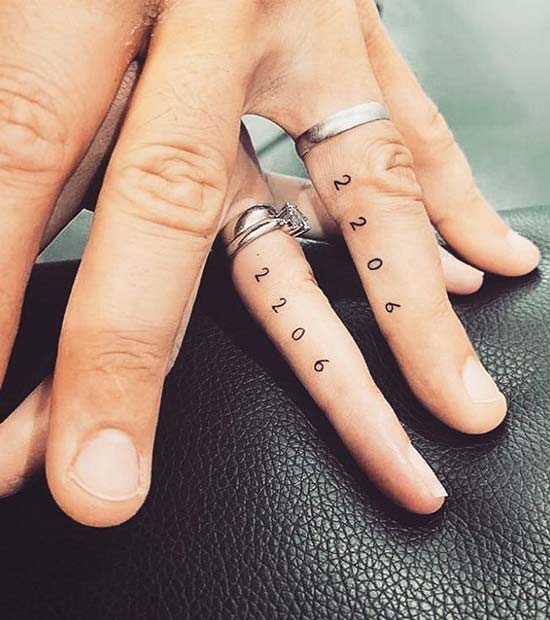 Anniversary Date Tattoos for Couples