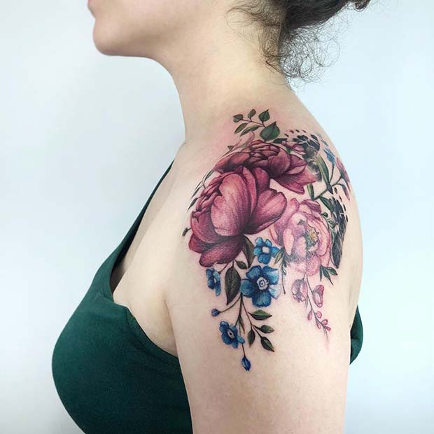 Floral Shoulder Tattoo