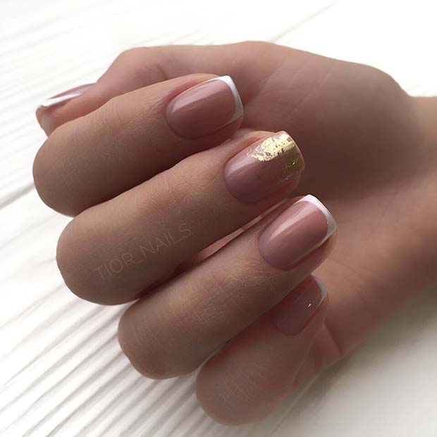 French Tips with Gold