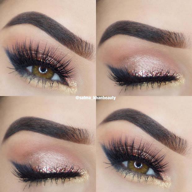 Gold Makeup Idea for Brown Eyes