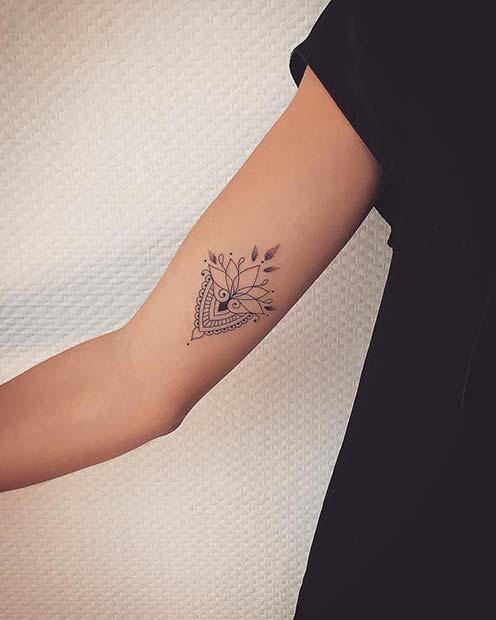 Pretty Lotus Arm Tattoo