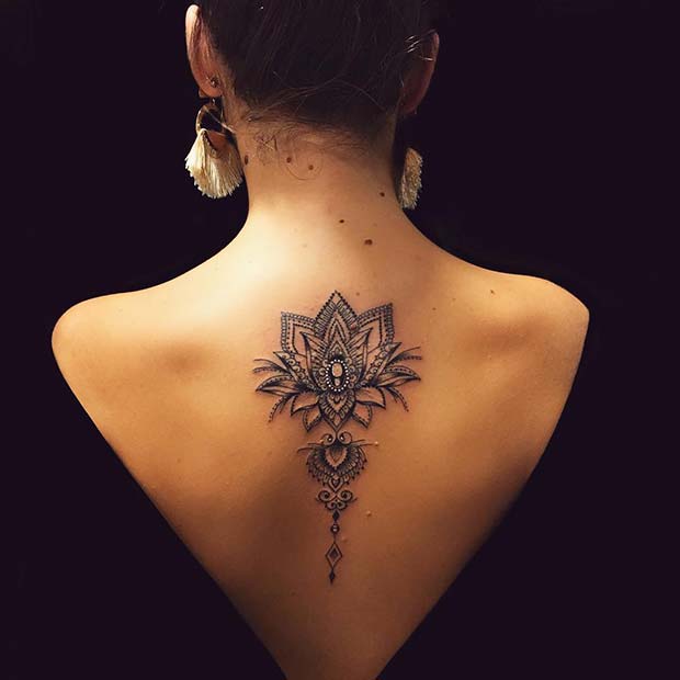 Lotus Back Tattoo Idea