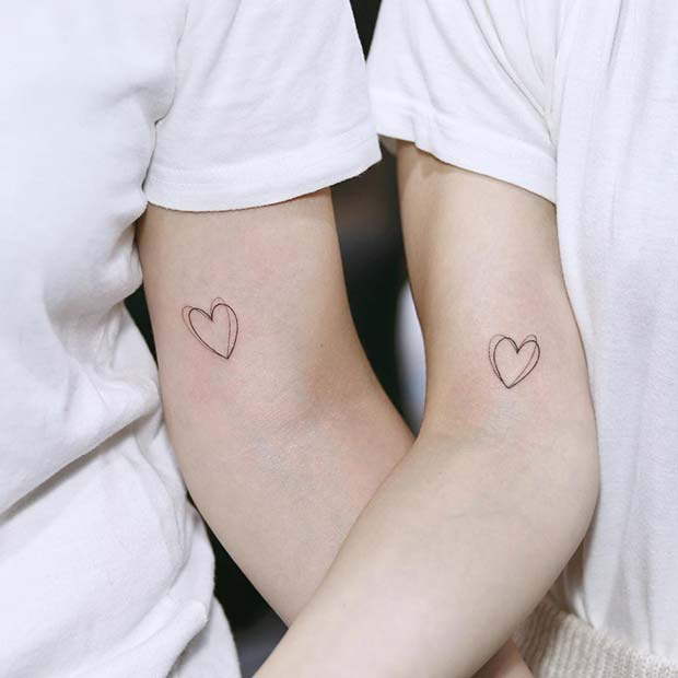 Matching Hearts Tattoo Idea