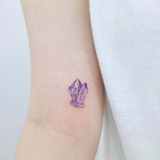 Purple crystals tattoo  Tattoogridnet