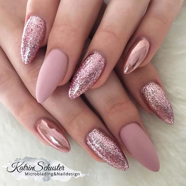 Rose Gold Nail Design
