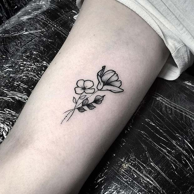 Small and Stylish Flower Tattoo Idea