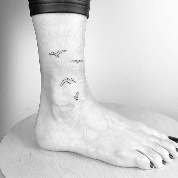 Foot and Ankle Bird Tattoo 