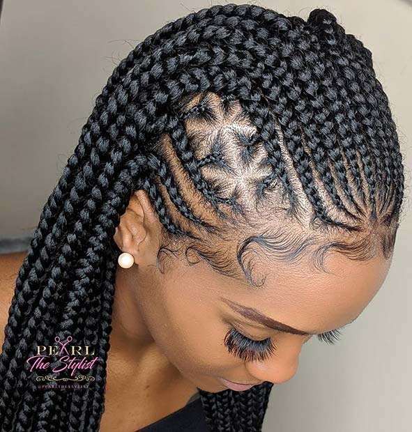 Feed in Braids to the Back