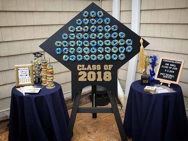 Unique Doughnut Wall for a Graduation Party