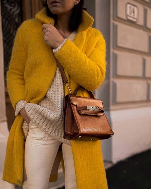Vibrant Yellow Winter Coat