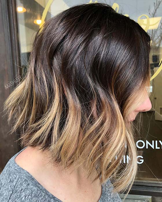 Warm Blonde Ombre Bob