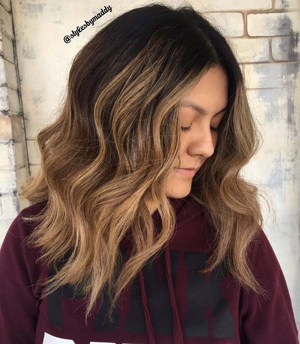 Warm Blonde Ombre on medium Length Hair 