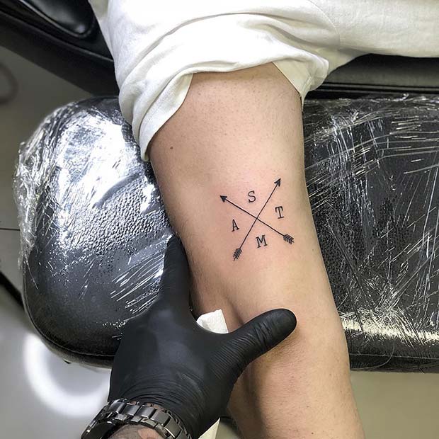 Arrows and Initials Tattoo Design