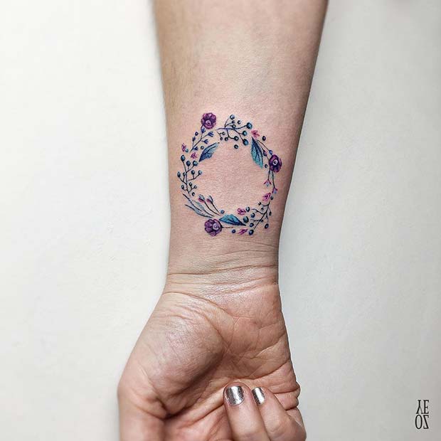 Beautiful Floral Circle Tattoo