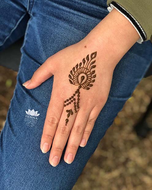 simple henna hand designs