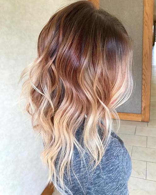Strawberry Blonde to Light Blonde Ombre Hair