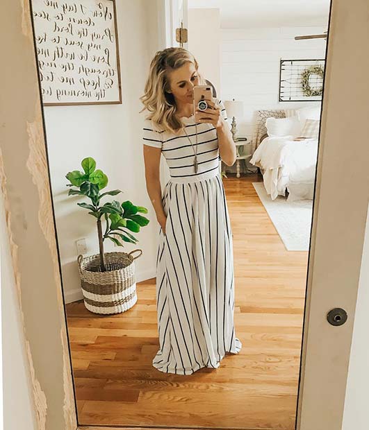 Chic Maxi Striped Dress 