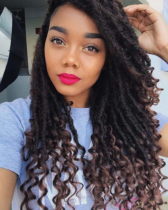 23 Fa ons Chics De Porter Et Coiffer Curly Faux Locs Makeup Jet  23 Fa ons Chics De Porter Et Coiffer Curly Faux Locs Makeup Jet
