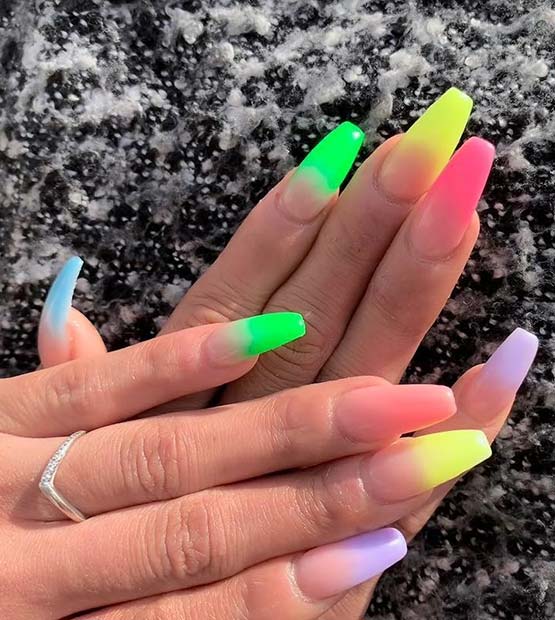 Colorful Ombre Nail Idea