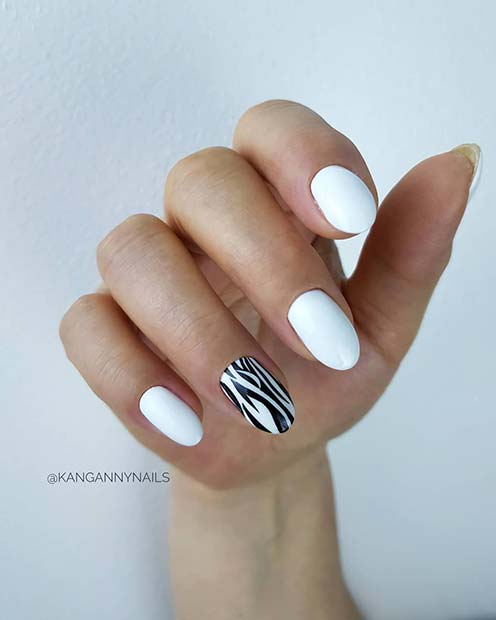 Cool Zebra Nail Design