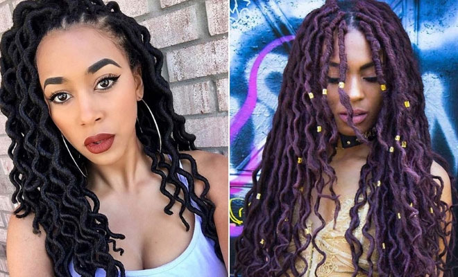 43 Chic Ways to Wear and Style Curly Faux Locs - StayGlam