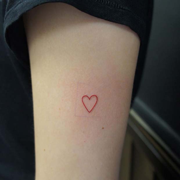 Tattoo uploaded by Marcel Robin Labuschagne  Simple heart heart red  linework  Tattoodo