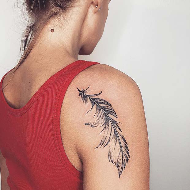 Big Feather Tattoo Idea