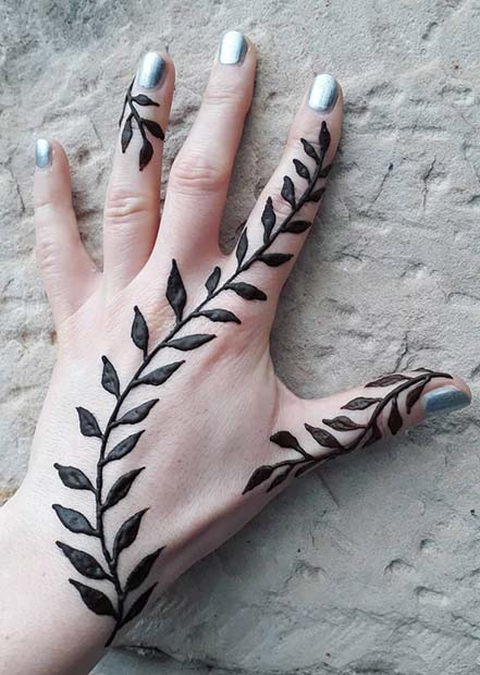 simple henna hand designs