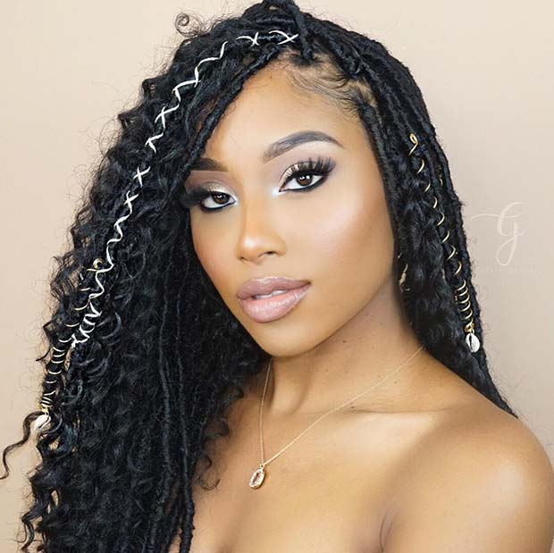 23 Chic Ways To Wear And Style Curly Faux Locs Stayglam