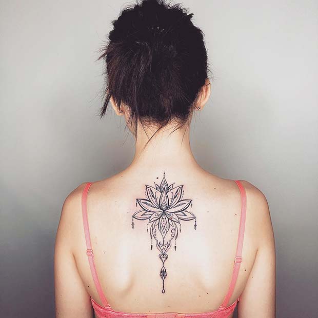 Lotus Back Tattoo Idea