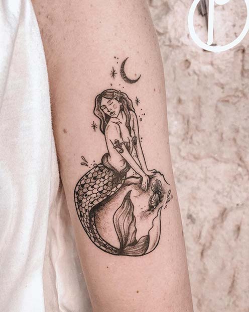 Magical Mermaid Tattoo Idea