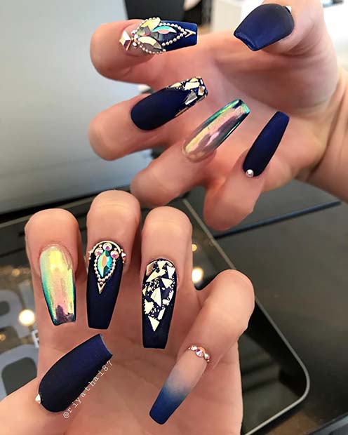 43 Chic Blue Nail Designs You Will Want to Try ASAP - StayGlam