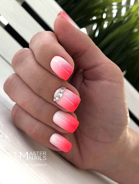 Elegant Pink Ombre Nails