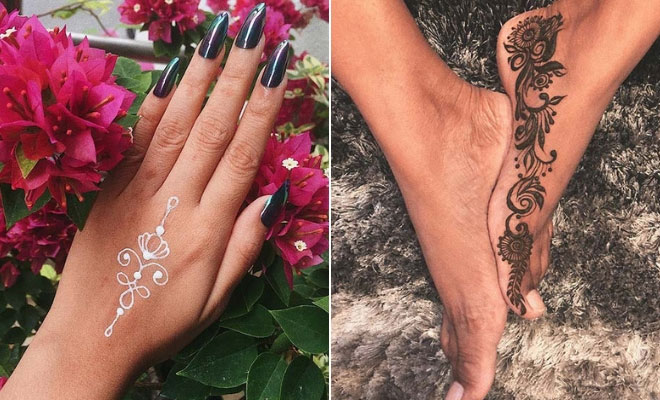 simple flower henna patterns