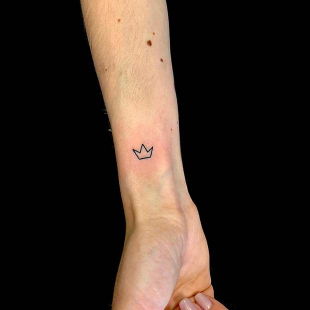 Simple and Subtle Crown Tattoo