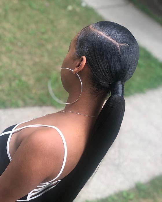 Sleek Ponytail with a Side Part